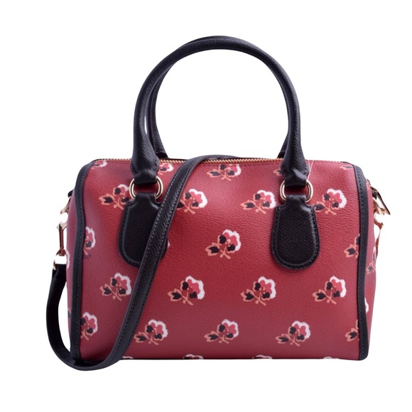 🌹Coach Bramble Rose Mini Bennett Leather Berry Satchel Crossbody MINT COND! - Picture 3 of 13